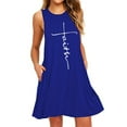 thumbnail image 1 of Summer Women's Plus Size Tank Dresses Sleeveless Pocket Casual Loose T-Shirt Dress Ladies Print Print A Line Swing Beach Holiday Sundress, 1 of 2