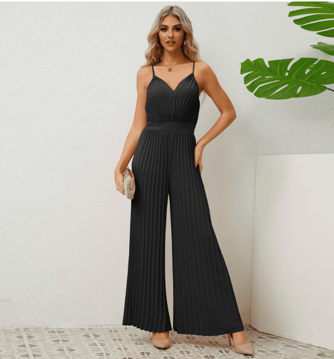 Summer Halter Sleeveless Strap V-neck Strap Wide-leg Pants Summer Halter Sleeveless Strap V-neck Strap Wide-leg Pants