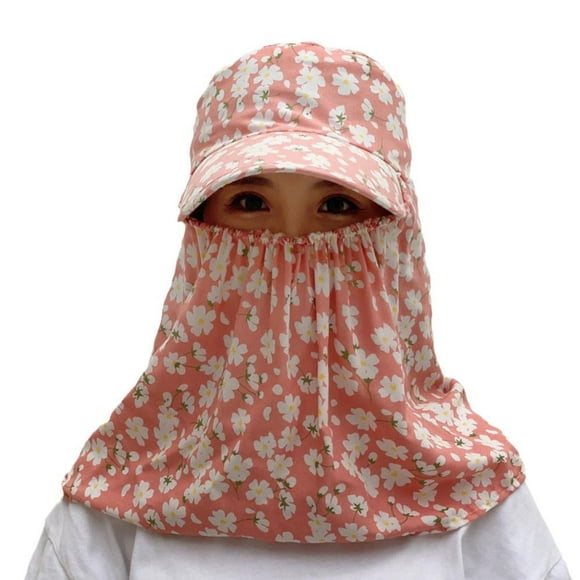 Summer Women's Sunscreen Face and Neck Protection Sun Hat Cycling Face Mask C5S9
