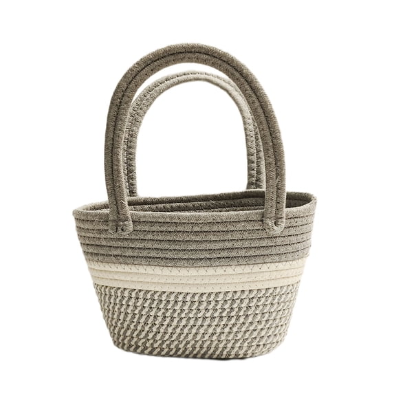 Summer Women's Woven Straw Bag, Shoulder Beach Bucket Tote with Dual-Color Design, Durable Handheld Travel & Vacation Accessory