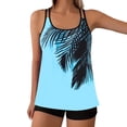 thumbnail image 1 of Summer Womens 2 Piece Tankini Swimsuits Print Top with Adjustable Straps with Matching Solid Short for Beach & Pool, 1 of 5