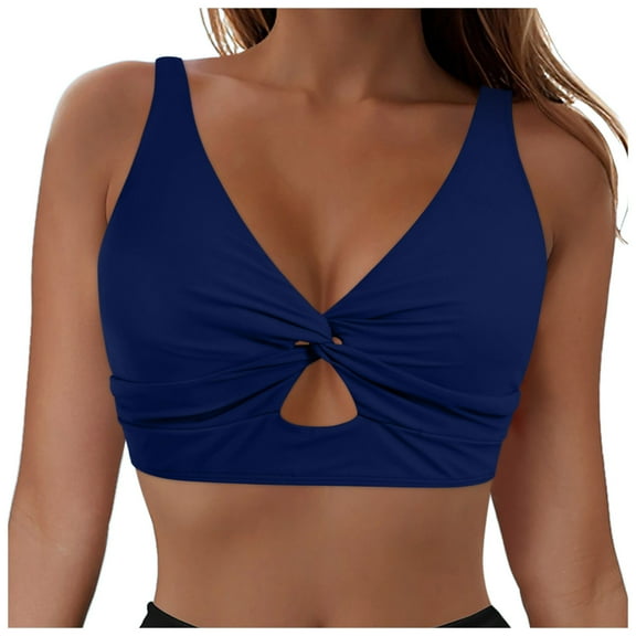 Summer Womens Bikini Bras Support Push-Up No Steel Swim Suits Deep V Neck Swimsuits Cut Out Criss-Cross Swimwear Trends Lightweight Swimdress Beach Vacation Swimwear
