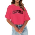 thumbnail image 1 of Summer Womens Casual Short Sleeve Crewneck Shirts Lightweight Soft Casual Letter Print Tops Clothes 04 Teen T Shirt Medium Shirt Weightlifting Long Sleeve Shirts Woman Shirts Summer Long Sleeve Tees, 1 of 3
