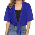thumbnail image 1 of Summer Womens Casual Short Sleeve Thin Chiffon Cardigan Elegant Shoulder Jacket Lightweight Cardigan Sweaters for Women Tie Front Holiday Sweater Oversized Cardigans for Women Animal Print Kimonos for, 1 of 6