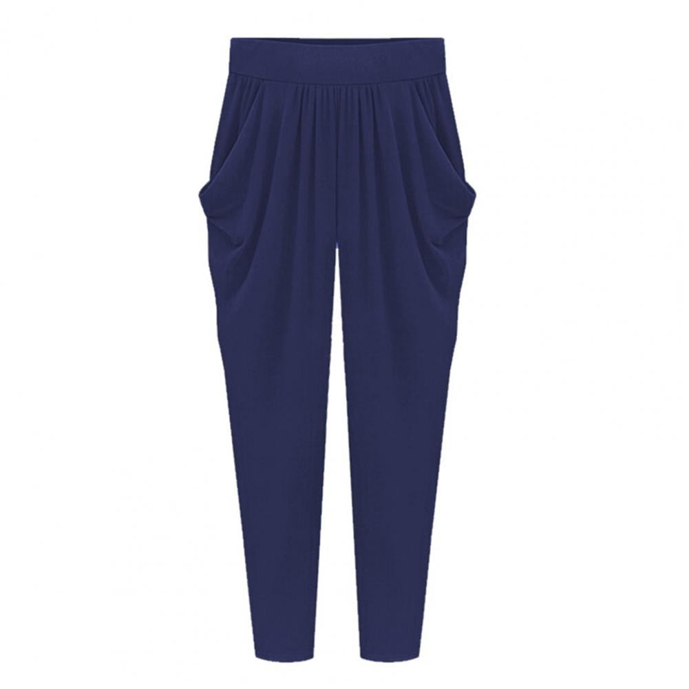 Summer Womens Harem Pants High Waist Loose Straight Anklelength Pants