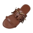 thumbnail image 1 of Summer Womens Plus Size Sandals Fashionable and Casual Style Outer Wear Strap Flat Beach Slippers, 1 of 9