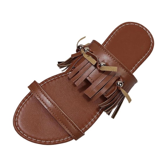 Summer Womens Plus Size Sandals Fashionable and Casual Style Outer Wear Strap Flat Beach Slippers