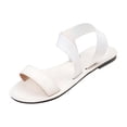 thumbnail image 1 of Summer Womens Sandals Flat Sandals with Elastic Straps,Open Toe Slip-On Shoes, 1 of 9