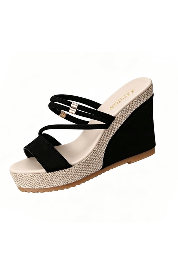 Summer Womens Sandals Versatile Two-Way Breathable Wedge Heel Comfortable Sandals