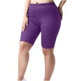 thumbnail image 1 of Summer Womens Shorts Fashion Shorts For Women Biker Plus Size Knee Length Yoga High Waisted Athletic Running Gym Workout Pants For Women, 1 of 6