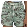 thumbnail image 1 of Summer Womens Shorts Fashion Shorts For Women Camouflage Print Solid Color Casual Elastic Waist Pocket Pants For Women, 1 of 7