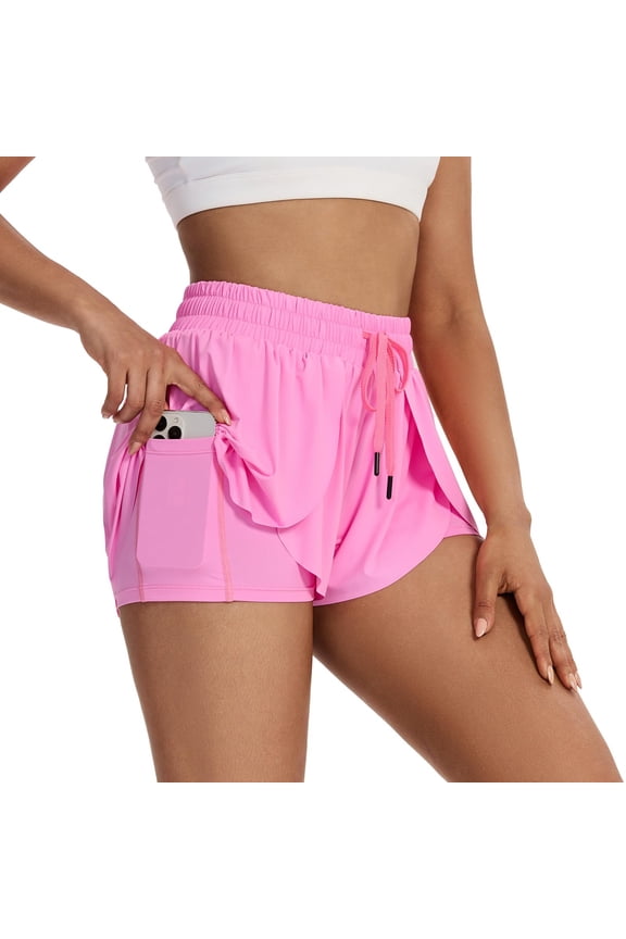 Summer Womens Shorts Fashion Shorts For Women Running For Workout Athletic Gym Yoga Butterfly Skirt With Pockets Spandex Cute Clothes Pants For Women