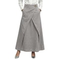 thumbnail image 1 of Summer Womens Skirts Linen High Waisted A-Line Maxi Skirt with Side Pockets for Work, 1 of 6