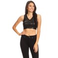 thumbnail image 1 of Summer Womens Sparkle Stripe Front Sequin Slim Fit Cropped Vest Tank Tops, 1 of 5
