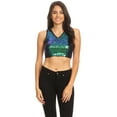 thumbnail image 1 of Summer Womens Sparkle Stripe Front Sequin Slim Fit Cropped Vest Tank Tops, 1 of 5