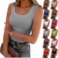 thumbnail image 1 of Summer Womens Tank Tops 2026 Scoop Neck Slim Fitted Sleeveless Shirts for Women Ribbed Basic Top,Light Gray S, 1 of 8