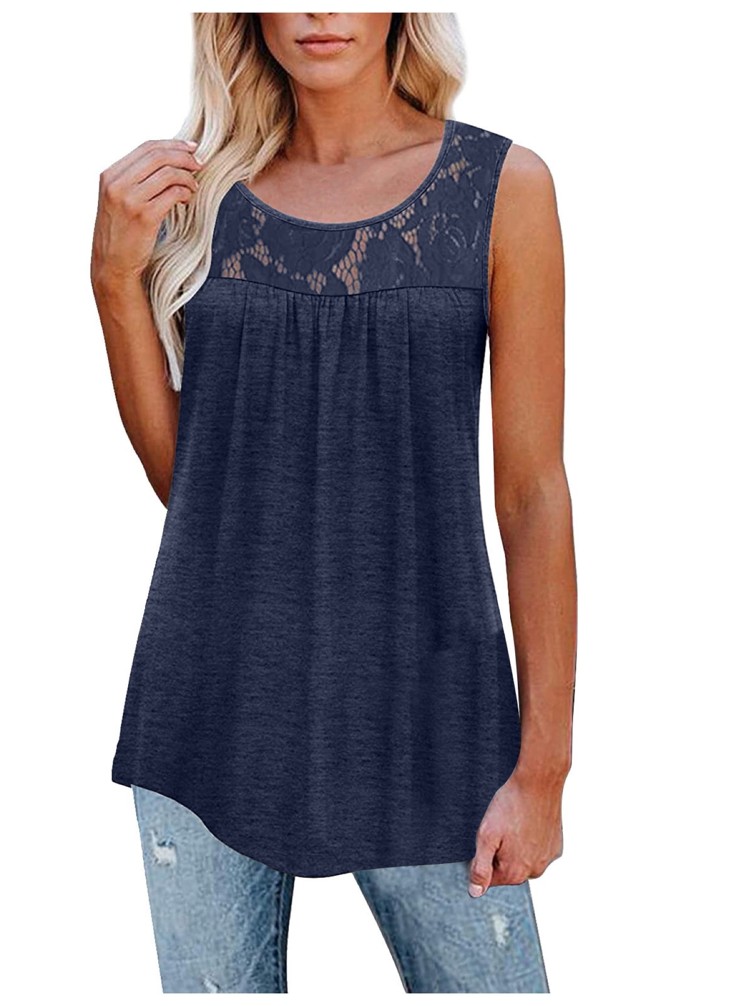 Summer Womens Tank Tops Plus Size Lace Crochet Tank Tops for Women ...