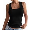 thumbnail image 1 of Summer Womens Tank Tops Square Neck Fitted Sleeveless Shirts for Women Ribbed Basic Top, 1 of 8