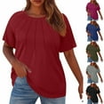 thumbnail image 1 of Summer Womens Tops 2025 Fashion Plus Size Casual Solid Color Lock V-neck Sleeveless Top, 1 of 7