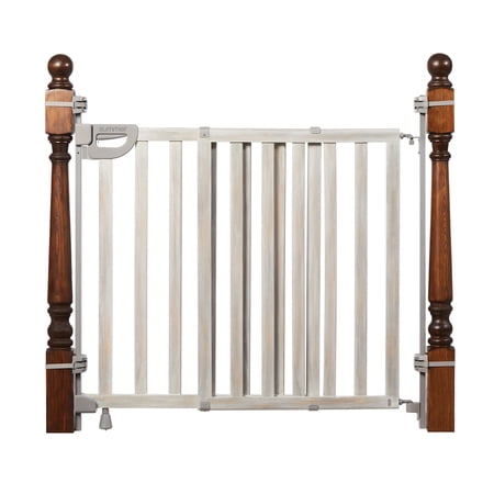 Summer by Ingenuity Wood Banister & Stair Safety Pet and Baby Gate, 33 - 46" Wide, 33" Tall - Birch Stain