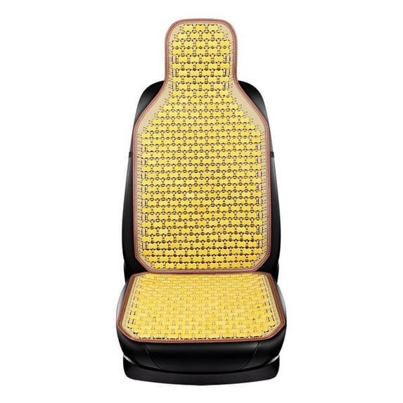 Summer Wooden Bead Car Seat Cushion Set, Breathable Backrest Cushion, Comfortable Seat Cover, Easy Installation for All Car Types, Cool and Stylish Design