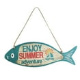 Summer Wooden Fish Sign Nautical Wall Art Decor Hanging Vintage
