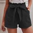 thumbnail image 1 of Summer Workout Casual Lounge Shorts Women's Sweat Shorts with Pockets Cotton Drawstring Black XL, 1 of 6