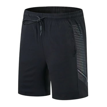 Summer Workout Plus Size Gym Solid Color Shorts for Men,Men's Mesh Breathable Fitness Sraining Tight Pants High Elastic Cycling Shorts Black