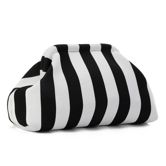 Summer Woven Clutch Purse for Women 2025 Crochet Stripped Beach Bag Hot Pink Spring Purse Evening Handbag