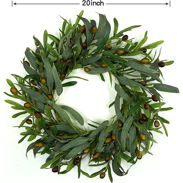 Summer Wreaths For Front Door,20 Inch Front Porch Decor,Olive Tree