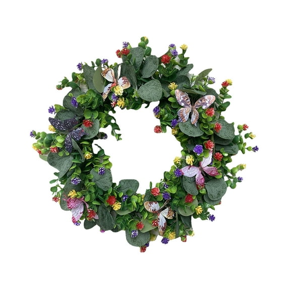 Summer Wreaths for Front Door Clearance,Flower Wreaths for Doors,Spring Wreaths for Front Door Spring Decor Summer Wreaths Colorful All Seasons Welcome Decor for Indoors Outdoors Farhouse Home Decor