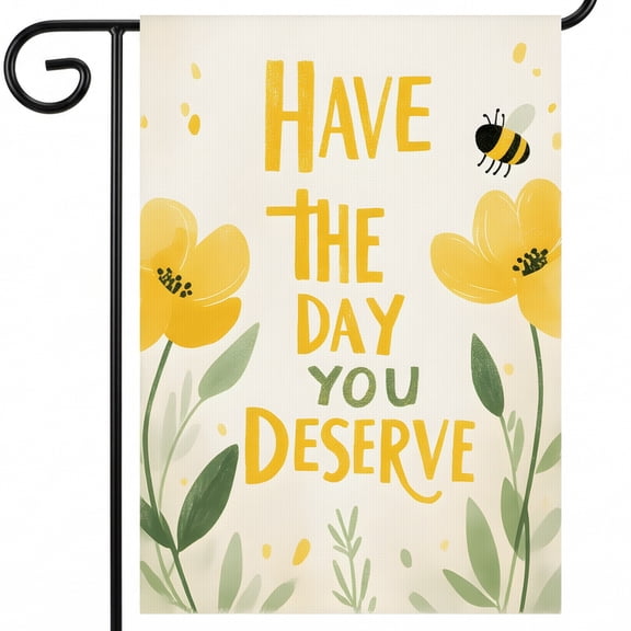 Summer Yard Flag. Have The Day You Deserve Summer Decorative Flag 28x40 Inch Large for Backyard Garden.