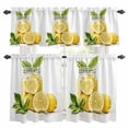 thumbnail image 1 of Summer Yellow Lemon Kitchen Curtains Valances and Tiers Set of 3 Fruit in Bottle Watercolor Texture Tier Curtains and Valance with Rod Pocket for Small Windows, 27.5"x24", 1 of 9