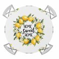thumbnail image 1 of Summer Yellow Lemon Round Tablecloth for 45-54 Inch Tables, Fitted Table Cover with Elastic Edge, Black Buffalo Plaid Farmhouse Waterproof Outdoor Table Cloth Protector for Patio Garden Dinner Picnic, 1 of 9