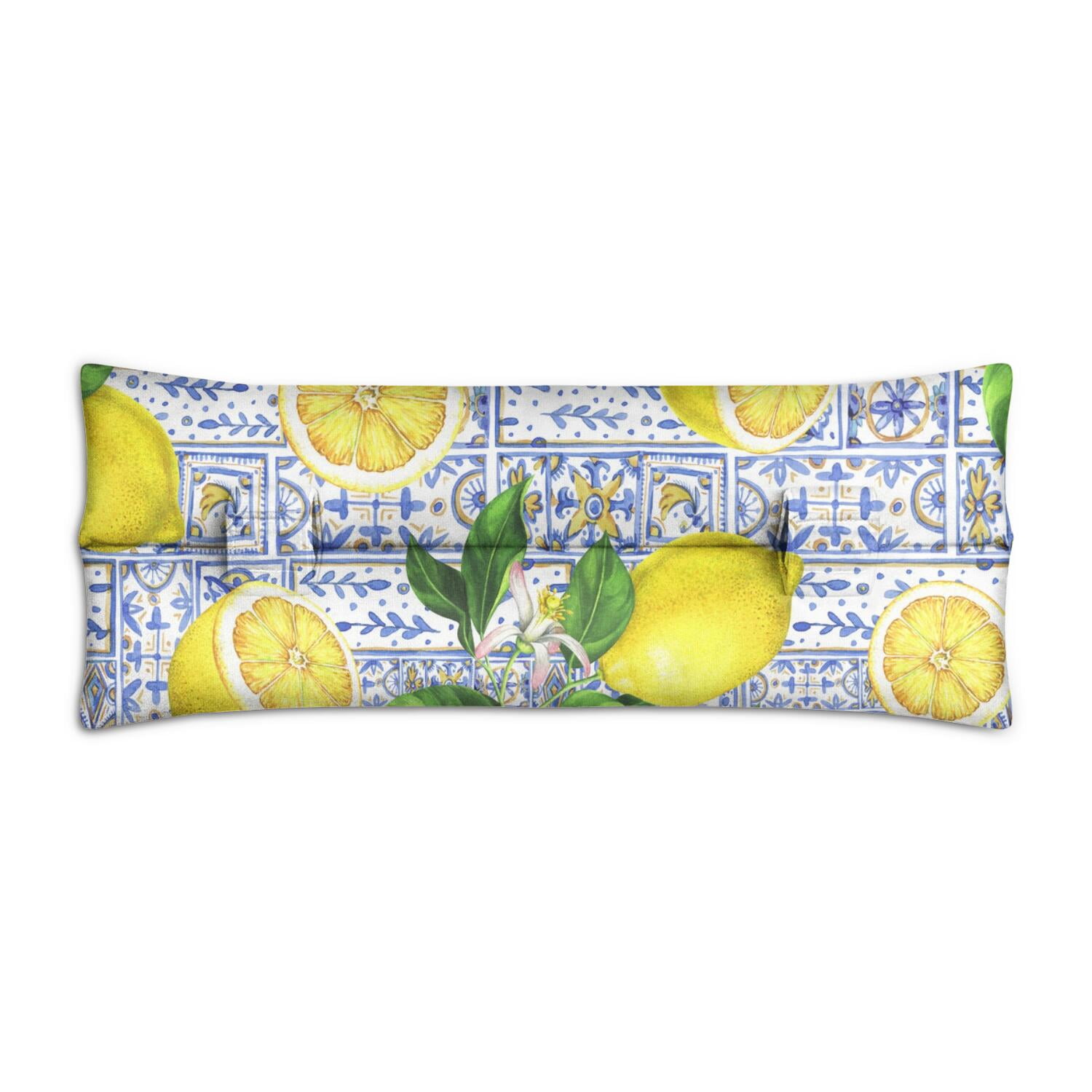 Summer Yellow Lemon Seatbelt Pillow - Post-Surgery Mastectomy & Chest Surgery Recovery Cushion - Soft Floral Car Travel Pillow