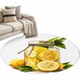 thumbnail image 1 of Summer Yellow Lemons Round Area&nbsp;Rug 3ft Fruits in Bottle Hand Painted Non-Slip&nbsp;Washable Circle Rugs Soft Felt Indoor Floor Mat for Bedroom Kitchen Living Room Bathroom, 1 of 9