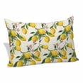 thumbnail image 1 of Summer Yellow Lemons Throw Pillow Covers Fruits Pink Flower Green Leaf Decorative Lumbar Pillow Cover Rectangle Cushion Case for Sofa Couch Bed Living Room Bedroom 24 X 36 Inches, 1 of 9