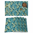 thumbnail image 1 of Summer Yellow Placemats Set of 2, Flowers Blue Texture Non-Slip Place Mats Washable Table Mats for Kitchen Dining Table Decorations Indoor/Outdoor, 1 of 9