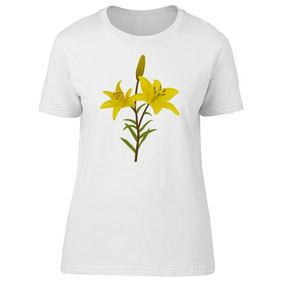 Summer Yellow Tiger Lily Flower T-Shirt Women -Image by Shutterstock, Female Medium