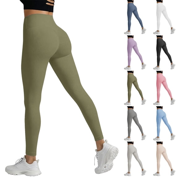 Summer Yoga Pants for Women Solid-Color High-Waisted Butt-Lifting Yoga Pants& Leggings Highly Elastic and Close-Fitting for Yoga & Fitness