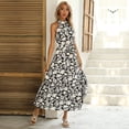 thumbnail image 1 of Summer beach vacation casual halter neck printed dress, 1 of 5