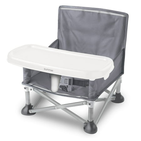 Summer by Ingenuity Pop 'N Sit Portable Infant Booster Seat, Grey, 6+ Months