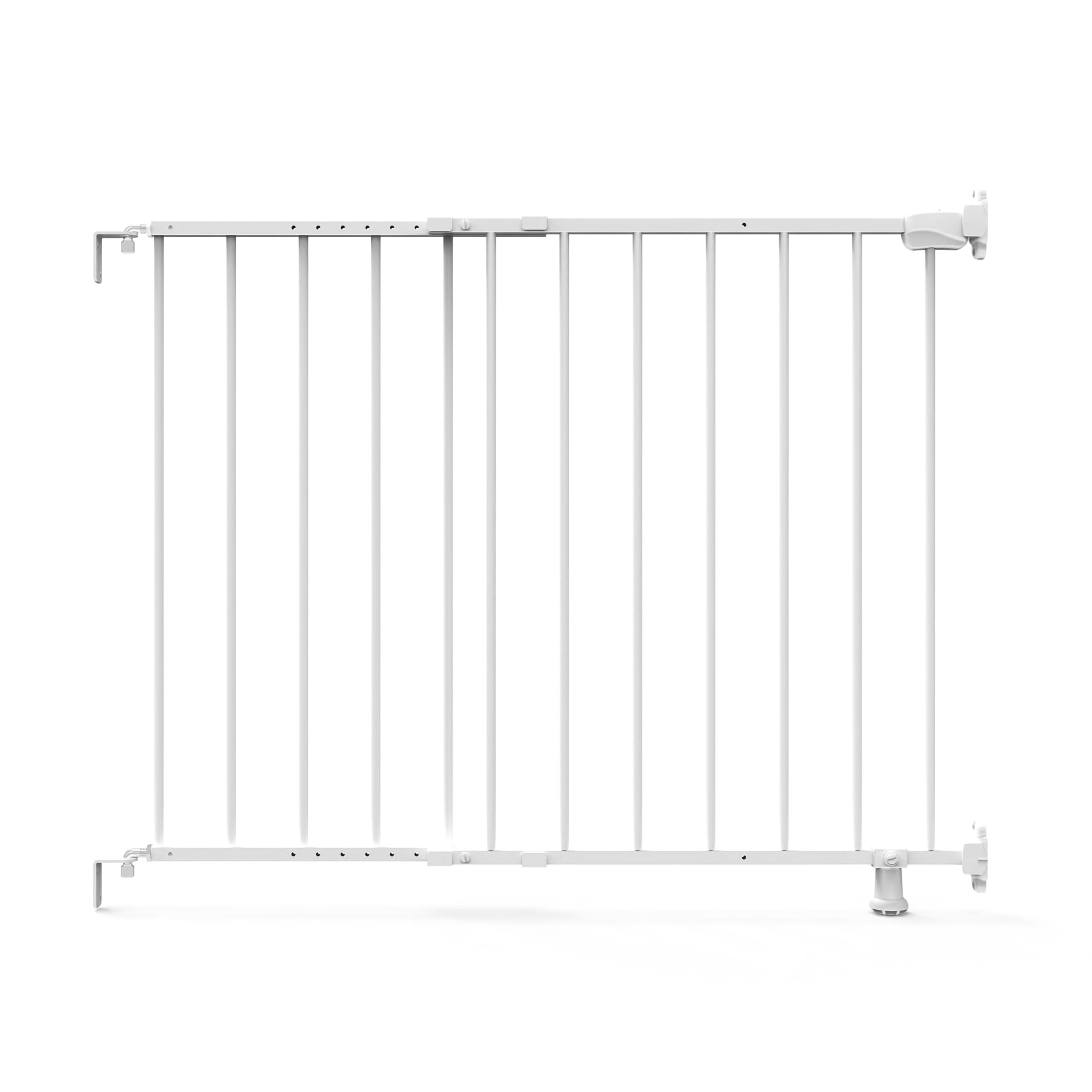 White Metal Swinging Stairway Baby Gate, 28-42 Inches