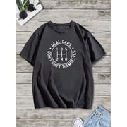 Summer casual short-sleeved T-shirt, mens printed T-shirt, real car pattern