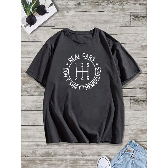 Summer casual short-sleeved T-shirt, men's printed T-shirt, real car pattern