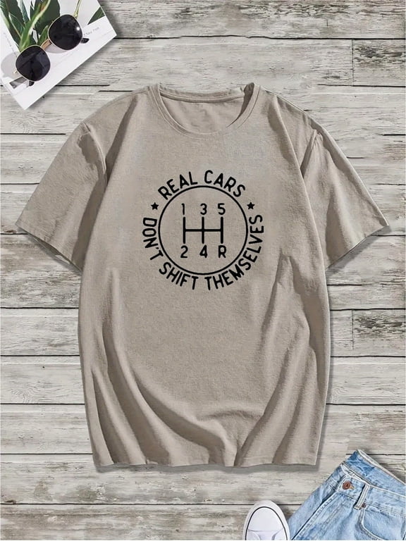 Summer casual short-sleeved T-shirt, men's printed T-shirt, real car pattern