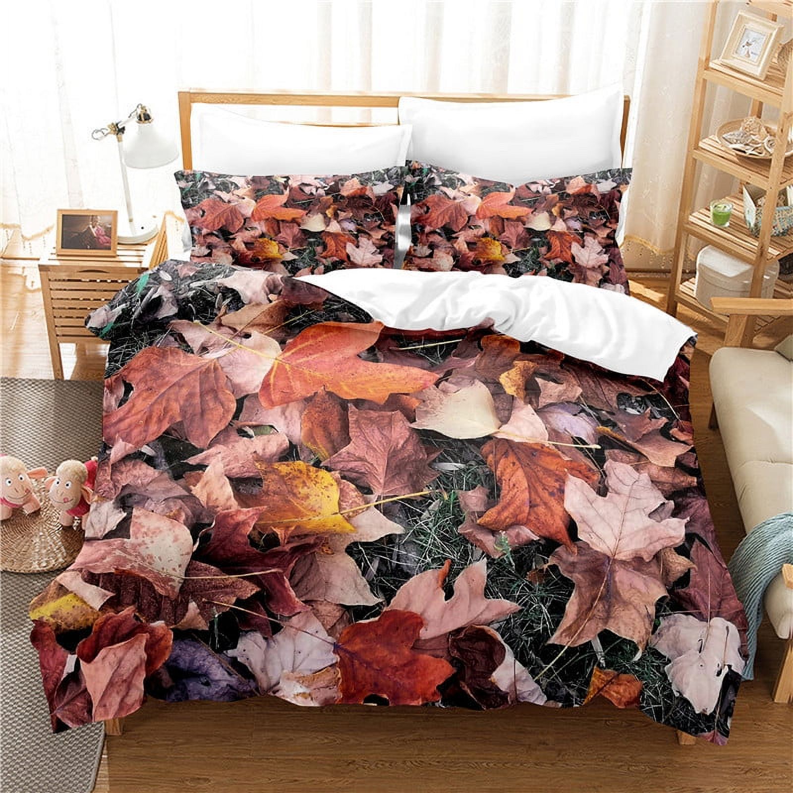 Summer comforter set, queen size botanical Phalaenopsis 3D digital