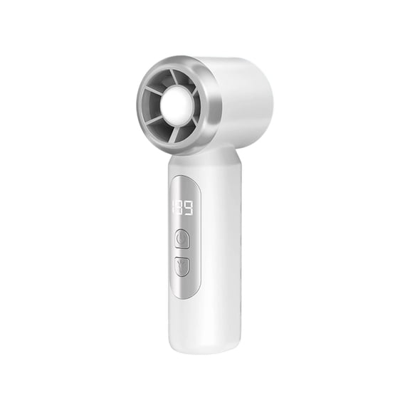 Summer cooling fan with rechargeable LED lights. Powerful andand long-lasting. Portable travel heat protection device (white)