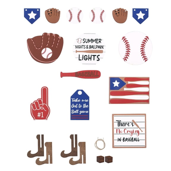 Summer decorations, Baseball decorations, decorative Trays for Home decor, Home Wall decor for Living Room, 4Th of July, Game Room Wall decor, 15X10 in, 1 Set