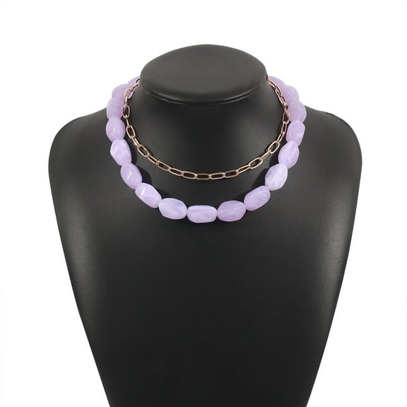 Summer dopamine resin beaded necklace with a unique design sense, hand-layered in colorful choker